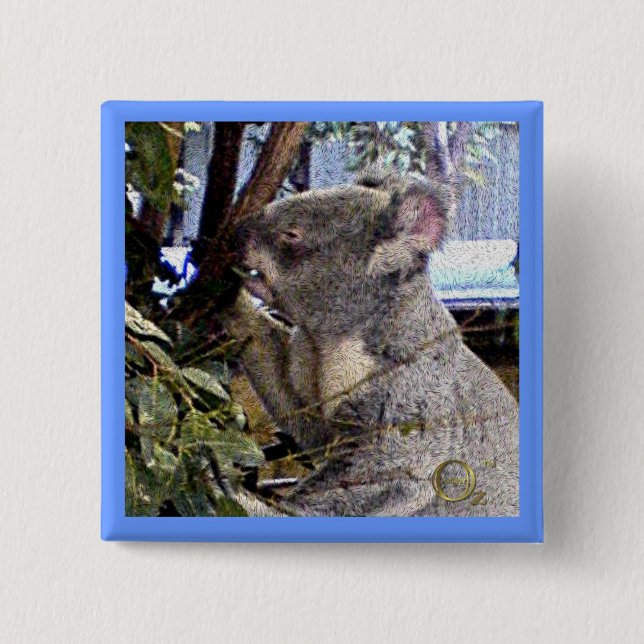 Adorable Koala Pinback Button (Front)