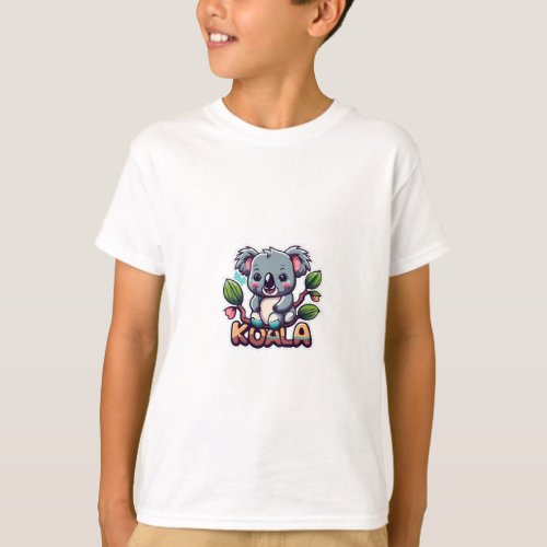Adorable Koala Snuggled Up in a Tree _  Design T_Shirt