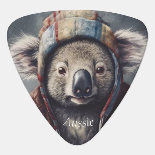 Adorable koala wearing cute hat cusomizable  guitar pick