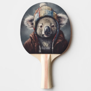 Adorable koala wearing cute hat cusomizable ping pong paddle