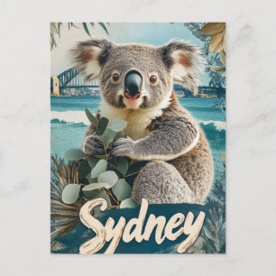 Adorable Koala with Sydney Harbor Bridge Holiday Postcard