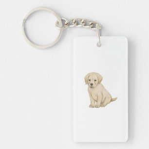 Adorable labrador puppy sketch keychain
