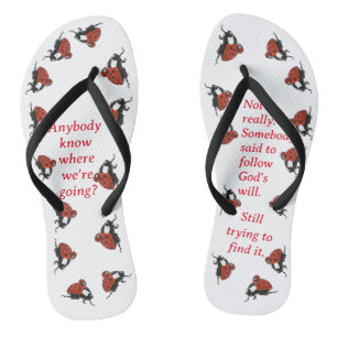 Adorable Ladybug Christian  Flip Flops