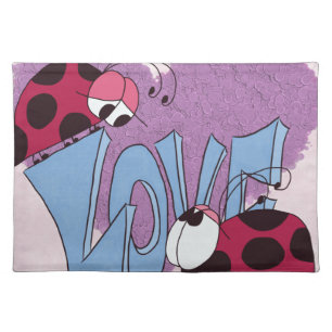Adorable Ladybug Love Cartoon Cloth Placemat