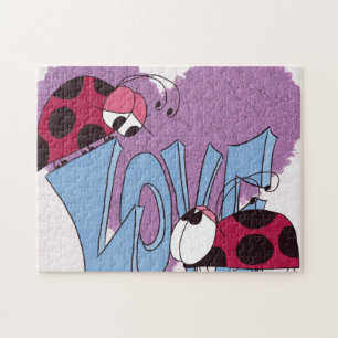 Adorable Ladybug Love Cartoon Jigsaw Puzzle