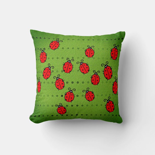 Adorable Ladybug Pillow! Throw Pillow (Front)