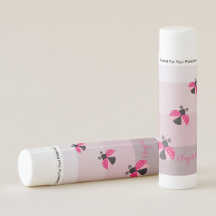 Adorable Ladybug, Stripes- Personalized Lip Balm
