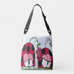 Adorable Ladybug Wooing His New Love Cartoon Crossbody Bag