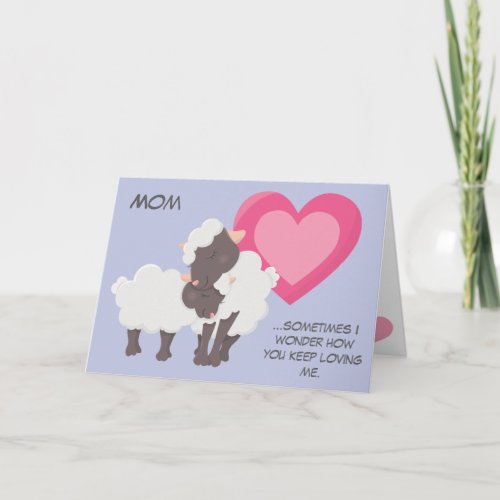 Adorable Lamb and Mom Mothers Day Card