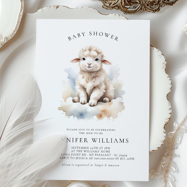 Adorable Lamb Baby Shower Invitations (Creator Uploaded)
