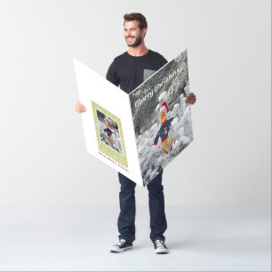 Adorable Large Chicken Christmas Card! Card