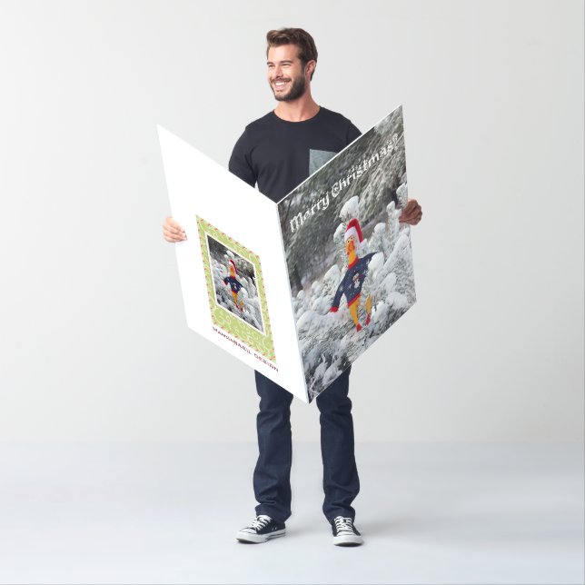 Adorable Large Chicken Christmas Card! Card (In Situ)