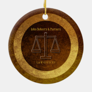 Adorable Lawyer Gift   Scales of Justice Ceramic Ornament
