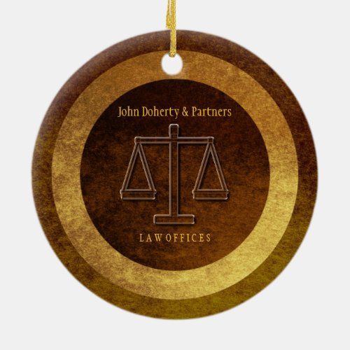 Adorable Lawyer Gift  Scales of Justice Ceramic Ornament