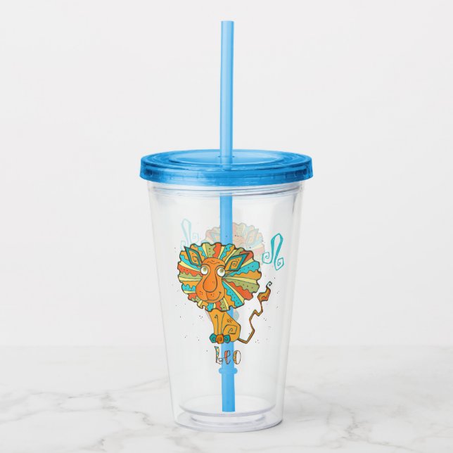 Adorable Leo Lion Acrylic Tumbler (Front)