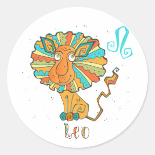 Adorable Leo Lion Classic Round Sticker