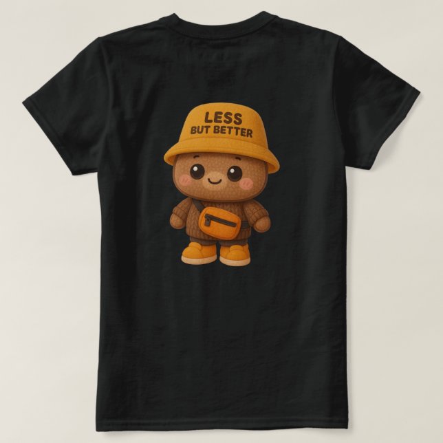 Adorable "Less But Better" Bear Tee (Design Back)