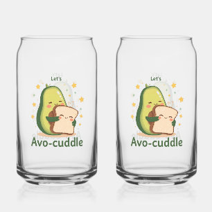 Adorable "Let's Avo-Cuddle" Food Pun Can Glass