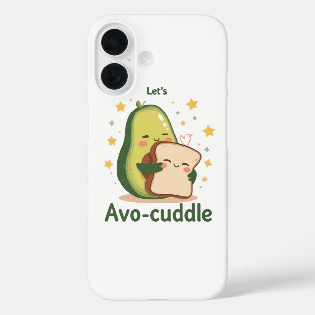 Adorable "Let's Avo-Cuddle" Food Pun Case-Mate iPhone Case (Back)