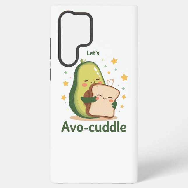 Adorable "Let's Avo-Cuddle" Food Pun Samsung Galaxy Case (Back)
