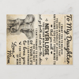 Adorable Letter To Daughter Lovely Gift Announcement Postcard