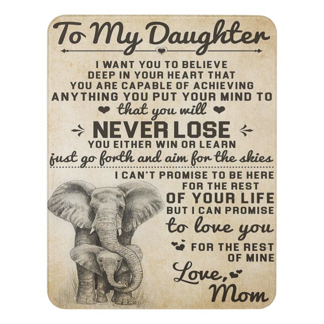 Adorable Letter To Daughter | Lovely Gift Door Sign (Contemporary Vert)