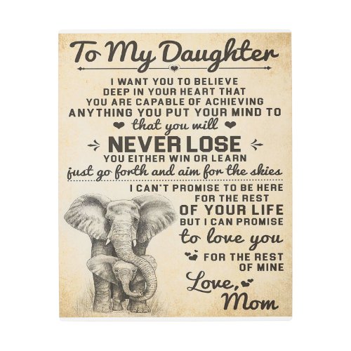 Adorable Letter To Daughter  Lovely Gift Metal Print