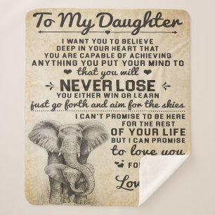 Adorable Letter To Daughter   Lovely Gift Sherpa Blanket
