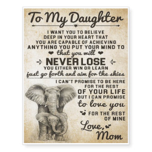 Adorable Letter To Daughter Lovely Gift Temporary Tattoos