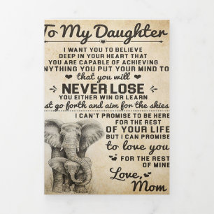 Adorable Letter To Daughter Lovely Gift Tri-Fold Announcement