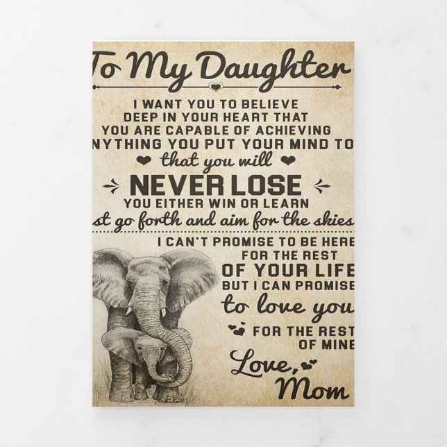 Adorable Letter To Daughter | Lovely Gift Tri-Fold Announcement (Cover)