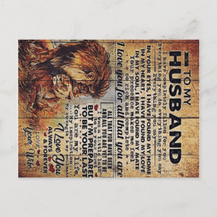 Adorable Letter To Husband Lovely Gift To My Man Announcement Postcard