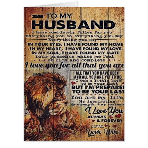 Adorable Letter To Husband  Lovely Gift To My Man Card
