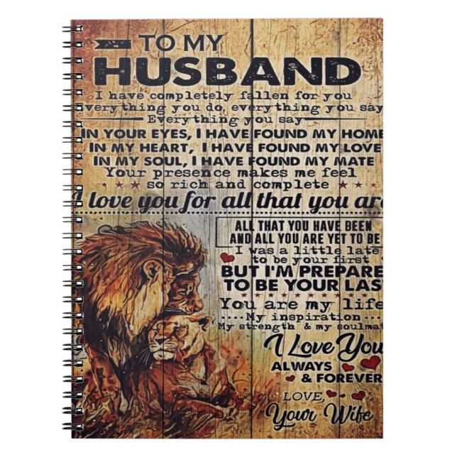 Adorable Letter To Husband | Lovely Gift To My Man Notebook (Front)