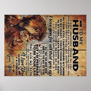 Adorable Letter To Husband Lovely Gift To My Man Poster