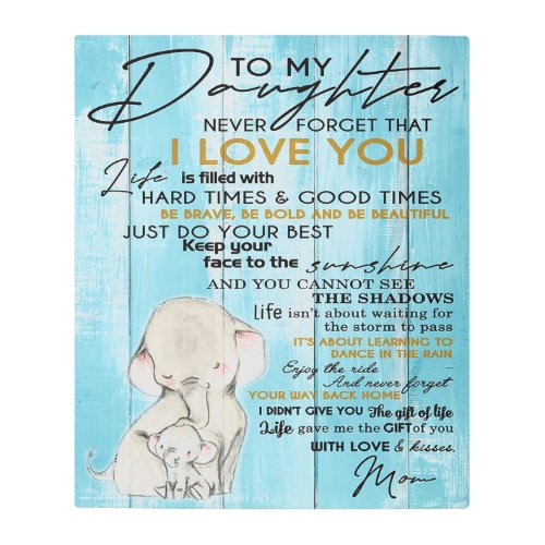 Adorable Letter To My Daughter Lovely Gift Metal Print