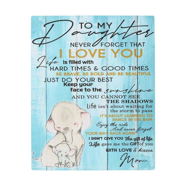 Adorable Letter To My Daughter, Lovely Gift Metal Print (Front)