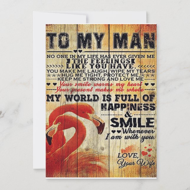Adorable Letter To My Husband | Lovely Gift Holiday Card (Front)