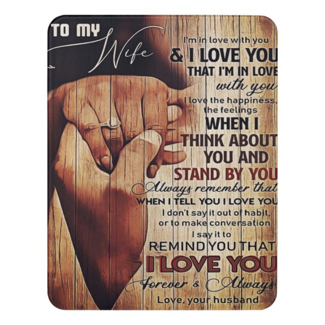 Adorable Letter To Wife, Lovely Gift, Door Sign (Contemporary Vert)