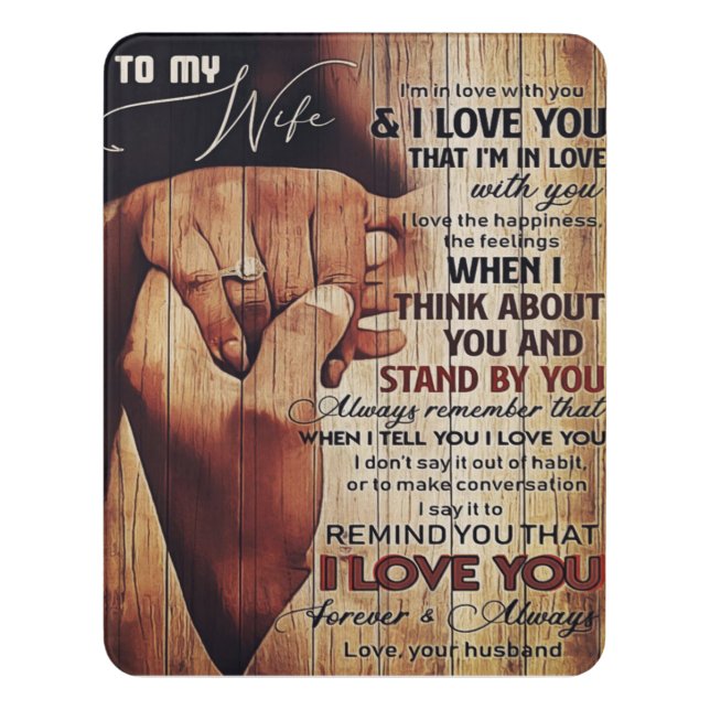 Adorable Letter To Wife, Lovely Gift, Door Sign (Contemporary Vert)