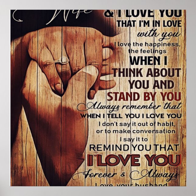 Adorable Letter To Wife, Lovely Gift, Poster (Front)