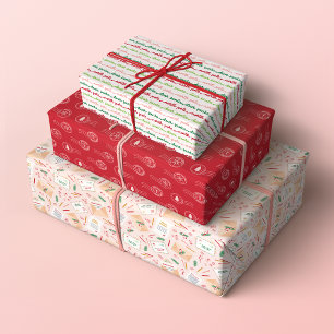 Adorable Letters to Santa Christmas Patterns Wrapping Paper Sheets