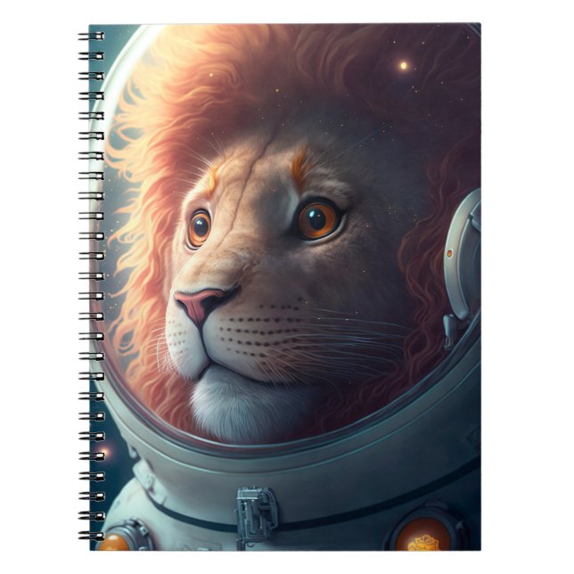 Adorable Lion Astronaut Notebook (Front)
