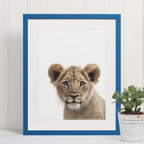 Adorable Lion Cub Baby Nursery Jungle Safari  Poster