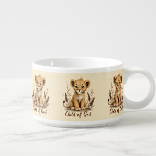 Adorable Lion Cub Christian Art Faith Quote Bowl