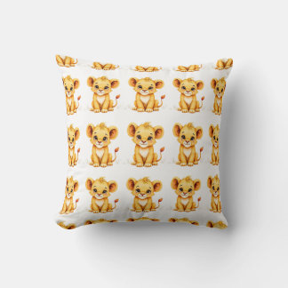 Adorable Lion Cub Throw Pillow