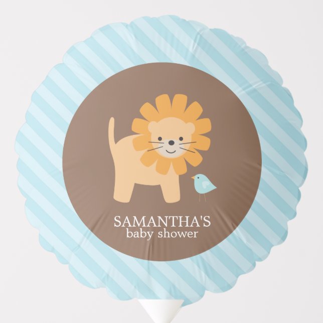 Adorable Lion Jungle Themed Custom Baby Shower Balloon (Front)