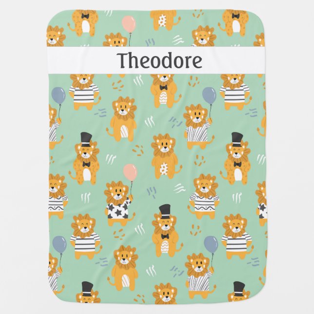 Adorable Lions Baby Blanket (Front)
