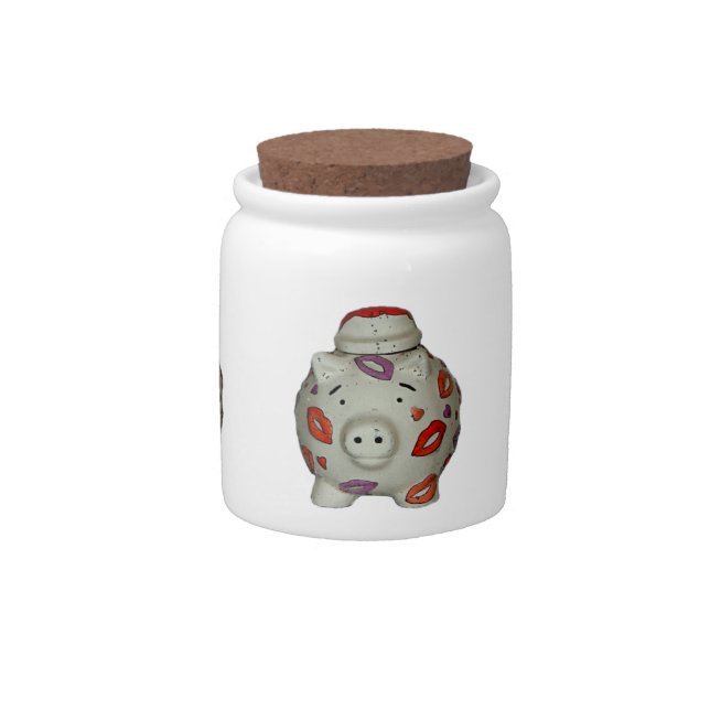 Adorable Lipstick Pig Candy Jar (Front)