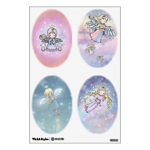 Adorable Little Angels Girls Room Wall Decals
